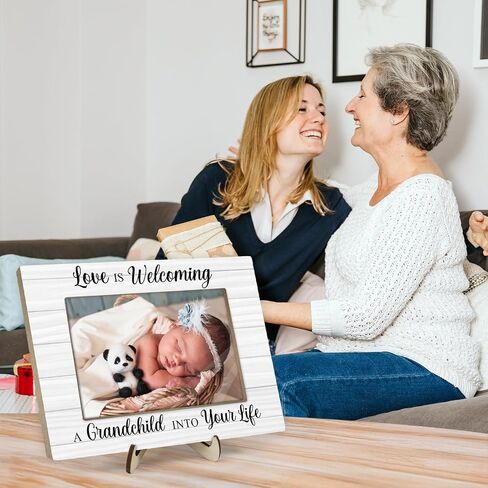 Photo Frame Gifts for New Grandparents, Picture Frame Gift for New Grandma Grandpa, Pregnancy Announcement Gifts, Ultrasound Picture Frames, Love Is Welcoming a Grandchild,4x6Inches photo(White) in Saudi Arabia