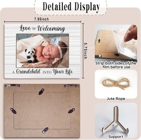 Photo Frame Gifts for New Grandparents, Picture Frame Gift for New Grandma Grandpa, Pregnancy Announcement Gifts, Ultrasound Picture Frames, Love Is Welcoming a Grandchild,4x6Inches photo(White) in Saudi Arabia
