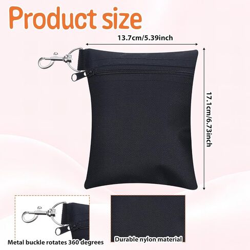 2Pcs Golf Tee Pouch Bag Small Pouch with Clip Nylon Zipper Pouches Bag for Golfs Tees Zippered Golfs Pouches Clip On Bags for Tees, Black, Red, Men Women in Kuwait