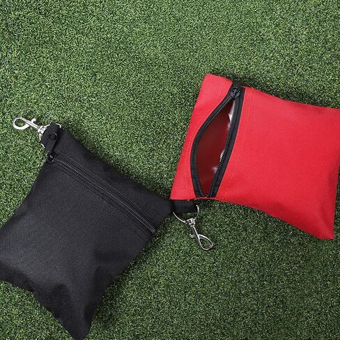 2Pcs Golf Tee Pouch Bag Small Pouch with Clip Nylon Zipper Pouches Bag for Golfs Tees Zippered Golfs Pouches Clip On Bags for Tees, Black, Red, Men Women in Kuwait