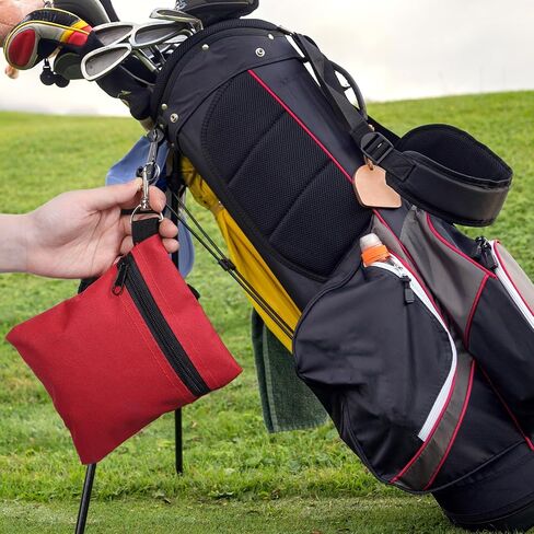2Pcs Golf Tee Pouch Bag Small Pouch with Clip Nylon Zipper Pouches Bag for Golfs Tees Zippered Golfs Pouches Clip On Bags for Tees, Black, Red, Men Women in Kuwait