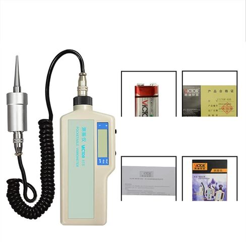 Vibration Meter, Handheld Accelerometer High Precision Vibrometer Engine Vibration Tester Digital Analysis Instrument(VC66B) in Kuwait