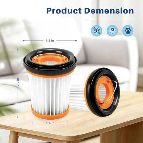 6 قطع استبدال فلتر WV201 لمكنسة Shark Wandvac ION W1 S87 اللاسلكية المحمولة، متوافقة مع مكنسة القرش المحمولة WV200، WV201، WV205، WV220، WV201BK، مقارنة بالجزء # XHFWV200 in Kuwait