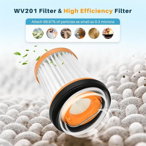 6 قطع استبدال فلتر WV201 لمكنسة Shark Wandvac ION W1 S87 اللاسلكية المحمولة، متوافقة مع مكنسة القرش المحمولة WV200، WV201، WV205، WV220، WV201BK، مقارنة بالجزء # XHFWV200 in Kuwait