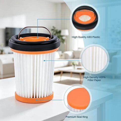 6 قطع استبدال فلتر WV201 لمكنسة Shark Wandvac ION W1 S87 اللاسلكية المحمولة، متوافقة مع مكنسة القرش المحمولة WV200، WV201، WV205، WV220، WV201BK، مقارنة بالجزء # XHFWV200 in Kuwait