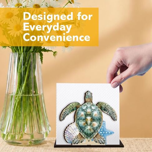 Summer Sea Turtle Napkin Holder for Table Decor Coastal Sea Turtle Wooden Napkin Holder for Coastal Beach Home Room Kitchen Dining Room Bedroom Decorations in Kuwait