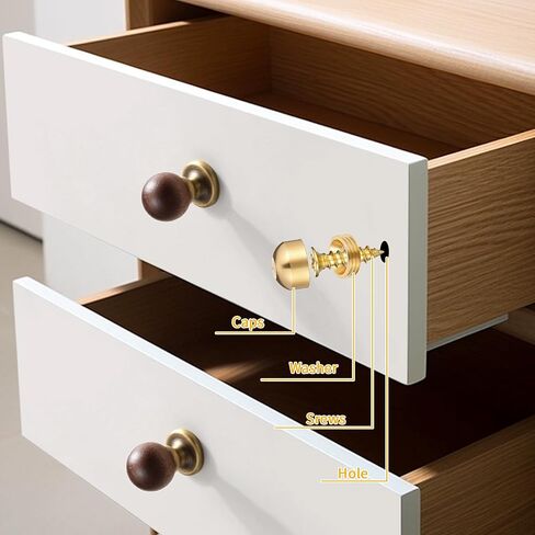 10 Sets Decorative Screws with Caps, Self Tapping Brass Upholstery Screws for Wood Furniture Mirror Cabinet Doors Wall Hangings Fixing Screw Covers Caps in Kuwait