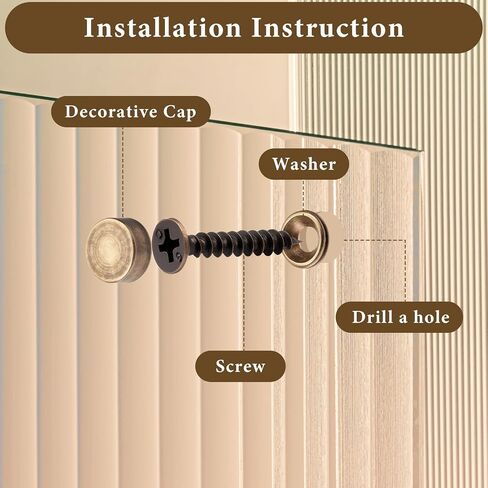 16 Sets Decorative Screws with Caps Decorative Mirror Screws Brass Screw Caps Cabinet Screw for Furniture Fixing Mirror Doors (Bronze) in Kuwait