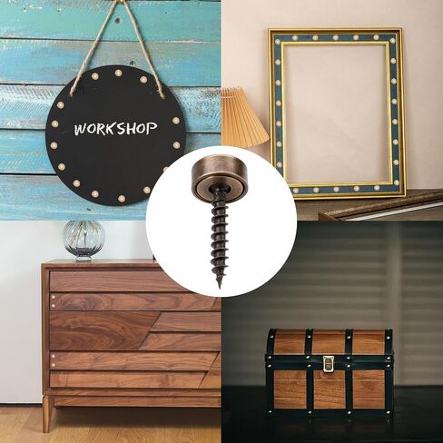 16 Sets Decorative Screws with Caps Decorative Mirror Screws Brass Screw Caps Cabinet Screw for Furniture Fixing Mirror Doors (Bronze) in Kuwait