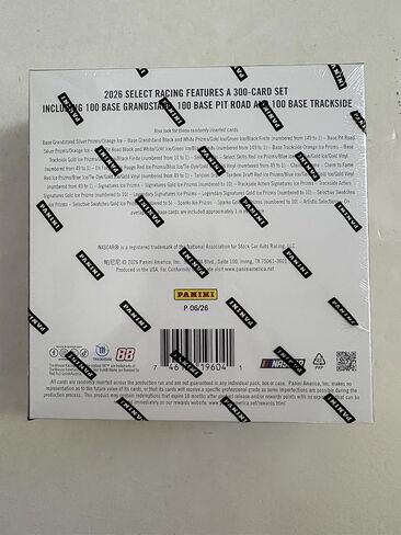 2026 Panini Select Racing Retail Mega Box NASCAR Trading Cards | 40 بطاقة في كل صندوق | بريزمز الجليد الحصرية | بطاقات المبتدئين | إدراجات التحديدات الفنية SSP in Kuwait