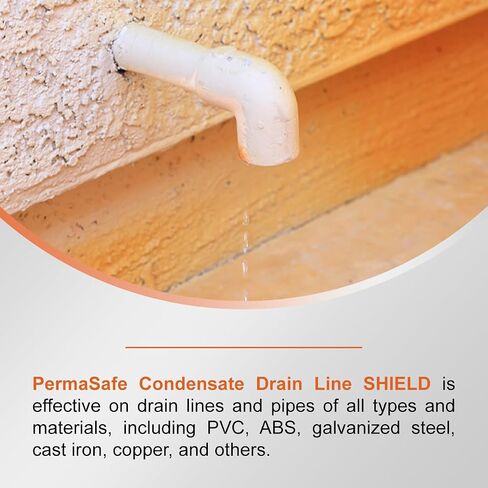 PermaSafe HVAC Solutions | Free-Flow Antimicrobial Condensate Drain Line SHIELD | Keeps HVAC Drain lines flowing by keeping them free of mold, mildew, fungi, algae & other microbial growth | 8 oz. in Kuwait