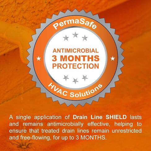 PermaSafe HVAC Solutions | Free-Flow Antimicrobial Condensate Drain Line SHIELD | Keeps HVAC Drain lines flowing by keeping them free of mold, mildew, fungi, algae & other microbial growth | 8 oz. in Kuwait