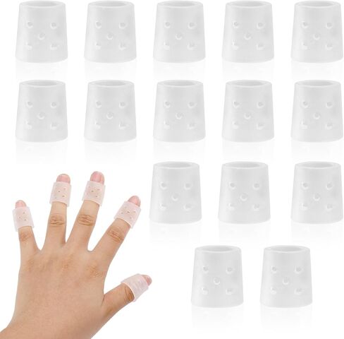 20pcs Anti Skin Picking Finger Covers, Silicone Finger Cots Bandages Reusable & Breathable Fingertip Protector Sleeves Anti-Picking Caps Protective Gloves for Cracked Fingers & Hangnails in Kuwait