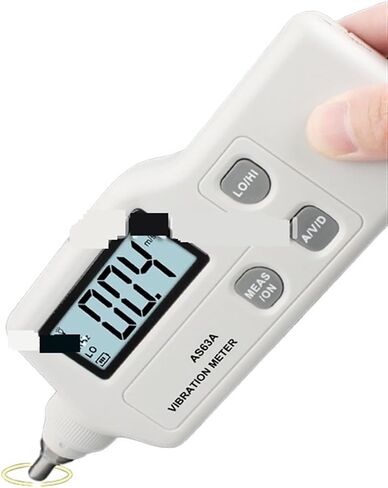 جهاز قياس الاهتزاز، جهاز قياس الاهتزاز الرقمي LCD باللون الأسود عالي الدقة، جهاز قياس محمول متعدد الاهتزازات AS63A in Kuwait