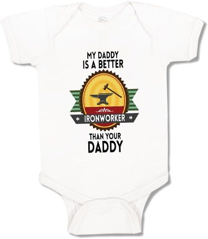 Cute Rascals Baby Bodysuit My Daddy Is A Better Iron Worker than Your Daddy Boy & Girl Baby Clothes in Saudi Arabia