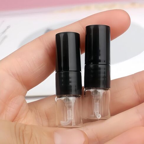 Atomizer Bottle 20pcs 1ML Portable Glass Perfume Spray Refillable Bottle Direct Pumping Sample Dispenser Fine Spray Press Empty Bottles Refillable (Color : Black, Size : GLASS_20PCS) in Saudi Arabia