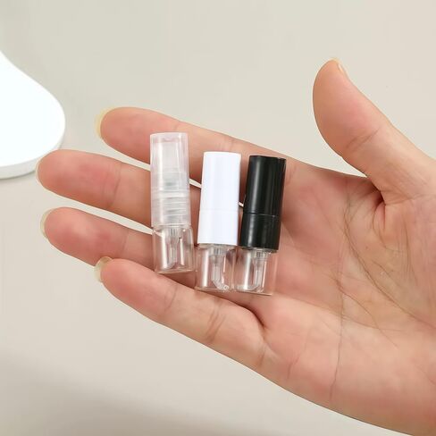 Atomizer Bottle 20pcs 1ML Portable Glass Perfume Spray Refillable Bottle Direct Pumping Sample Dispenser Fine Spray Press Empty Bottles Refillable (Color : Black, Size : GLASS_20PCS) in Saudi Arabia