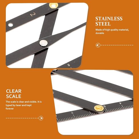 PartyKindom Stainless Steel Eyebrow Ruler Three-point Positioning Tool for Precise Eyebrow Measurement and Design Lightweight and Easy to Carry in Kuwait