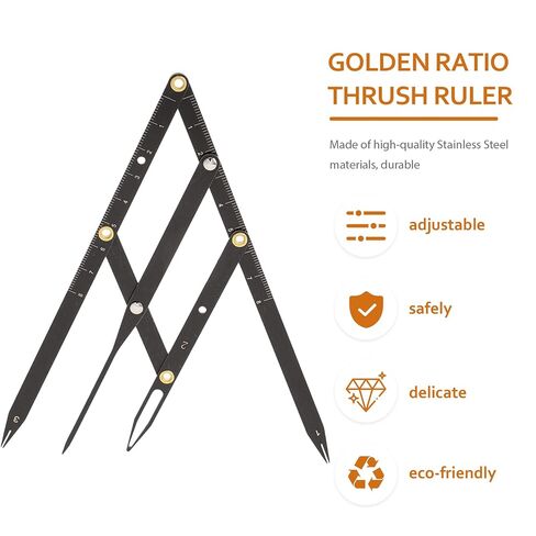 PartyKindom Stainless Steel Eyebrow Ruler Three-point Positioning Tool for Precise Eyebrow Measurement and Design Lightweight and Easy to Carry in Kuwait