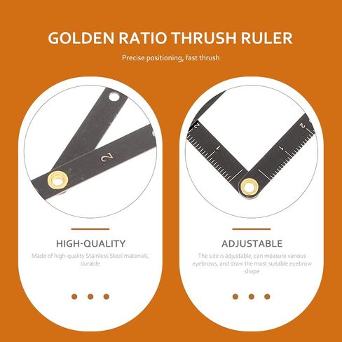 PartyKindom Stainless Steel Eyebrow Ruler Three-point Positioning Tool for Precise Eyebrow Measurement and Design Lightweight and Easy to Carry in Kuwait