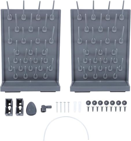 Garneck 2pcs Black Pp Test Tube Drying Rack with 27 Pegs, Laboratory Plastic Drip Rack for Test Tube Stand and Glassware Drainage, Suitable for Lab and Scientific Use in Kuwait