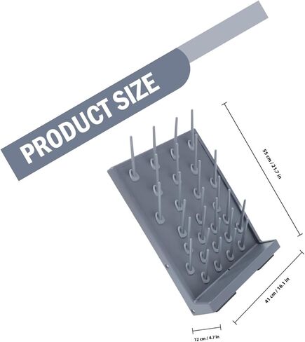 Garneck 2pcs Black Pp Test Tube Drying Rack with 27 Pegs, Laboratory Plastic Drip Rack for Test Tube Stand and Glassware Drainage, Suitable for Lab and Scientific Use in Kuwait