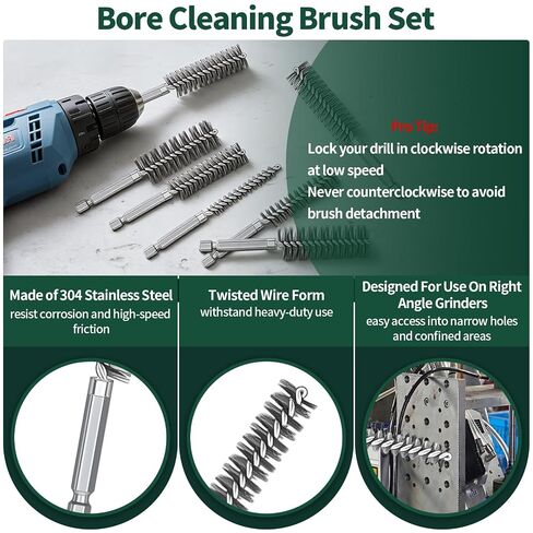 Yuahar 14Pcs Wire Wheel for Drill 1/4 Inch Hex Shank, Wire Cup Brush, Bore Cleaning Brushes, Nylon/Brass/Stainless Steel Bristles for Scrubbing Cleaning Rust, Dirt & Paint in Kuwait