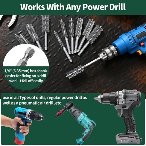Yuahar 14Pcs Wire Wheel for Drill 1/4 Inch Hex Shank, Wire Cup Brush, Bore Cleaning Brushes, Nylon/Brass/Stainless Steel Bristles for Scrubbing Cleaning Rust, Dirt & Paint in Kuwait
