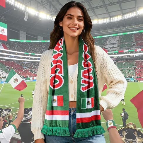 2026 World Cup Soccer Scarf Double Sided Flag Print, World Cup Football Fan Scarf Match Cheering Memorabilia Gift in Kuwait