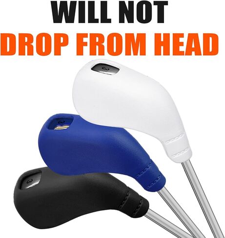 PGM Golf Club Covers, 10pcs Protective Washable Golf Iron Head Covers Set with Number Opening, Easy On and Off, Fits Right Handed Brands in Kuwait