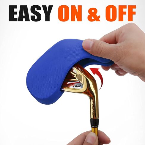 PGM Golf Club Covers, 10pcs Protective Washable Golf Iron Head Covers Set with Number Opening, Easy On and Off, Fits Right Handed Brands in Kuwait