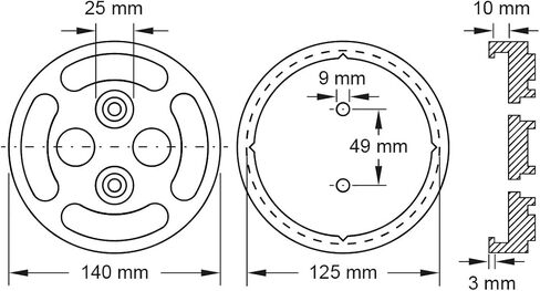 KS Tools 160.0471 Rubber Plate 09 for Twin Busch Lifting Platforms, Diameter 140 mm in Kuwait