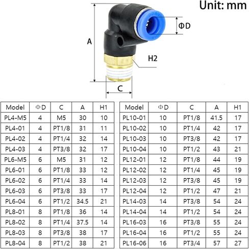 PD/PX Type Air Hose Rapidities Pipe Brass Fittings Pneumatic Connector 10Pcs(8-04,PX) in Kuwait