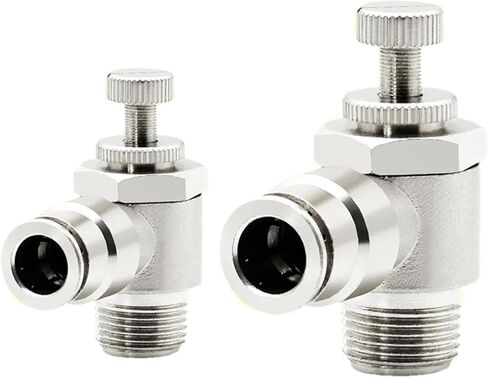 Copper Trachea Pneumatic SL4/6/8/10/12-01/02/03/04mm Cylinder Speed Valve Throttle External Thread 6Pcs(SL12-04) in Kuwait