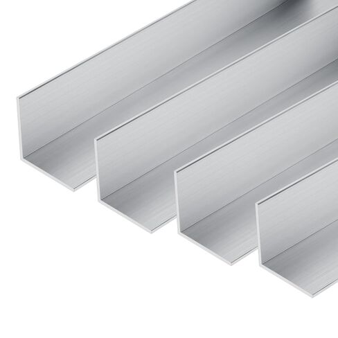 4Pcs Aluminum Angle Stock 6063-12" Long x 3/4" Wide x 1/8" Thick | 90 Degree Angled Aluminum for Extrusion Structural & Architectural, Frames, Railings, Corner Guards, DIY Projects in Kuwait