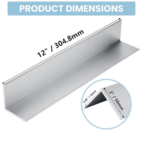 4Pcs Aluminum Angle Stock 6063-12" Long x 3/4" Wide x 1/8" Thick | 90 Degree Angled Aluminum for Extrusion Structural & Architectural, Frames, Railings, Corner Guards, DIY Projects in Kuwait