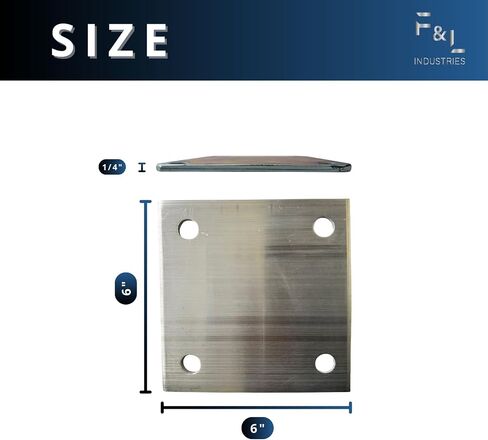 F&L 6061 T6 لوحة قاعدة Aluninum - لوحة قاعدة معدنية مربعة قابلة للحام مع (4) فتحات .5 بوصة - لوحة تثبيت شديدة التحمل لحامل التيار المتردد والبناء والأشغال اليدوية - (5 بوصة × 5 بوصة) - سمك 0.25 بوصة in Kuwait