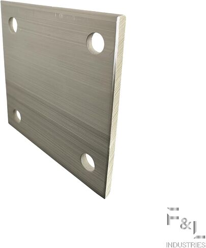 F&L 6061 T6 لوحة قاعدة Aluninum - لوحة قاعدة معدنية مربعة قابلة للحام مع (4) فتحات .5 بوصة - لوحة تثبيت شديدة التحمل لحامل التيار المتردد والبناء والأشغال اليدوية - (5 بوصة × 5 بوصة) - سمك 0.25 بوصة in Kuwait