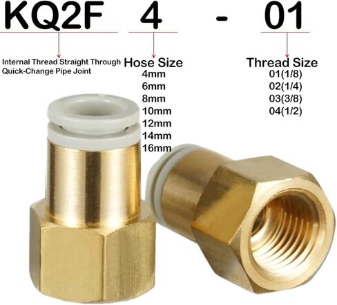 Thread Straight Fitting KQ2F04-01/02 KQ2F06-01/02/03 KQ2F08-01/02/03 KQ2F10-01/02/03/04 KQ2F12-02/03 KQ2F16-03/04 1Pcs(KQ2F08-01) in Kuwait