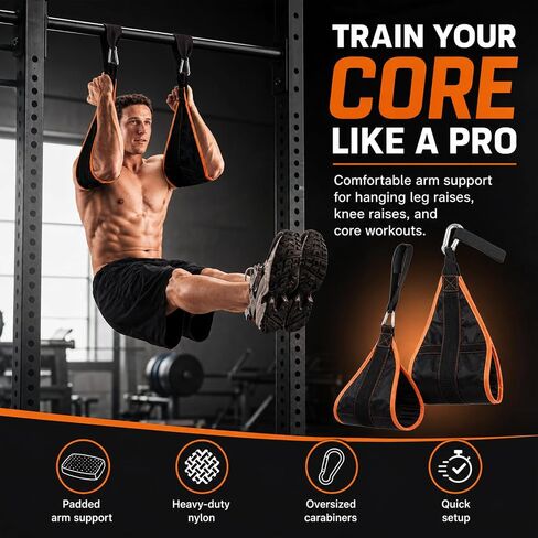 Taeku Ab Straps for Pull Up Bar – 1 Pair Heavy Duty Fitness Gym Hanging Sling with Quick Lock Connectors for Abdominal Training Leg Raises Knee Ups Core Workout in Saudi Arabia
