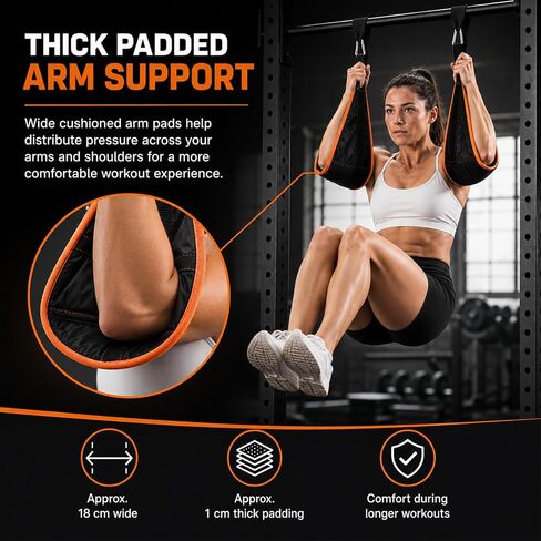 Taeku Ab Straps for Pull Up Bar – 1 Pair Heavy Duty Fitness Gym Hanging Sling with Quick Lock Connectors for Abdominal Training Leg Raises Knee Ups Core Workout in Saudi Arabia
