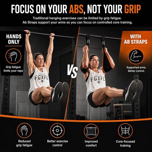 Taeku Ab Straps for Pull Up Bar – 1 Pair Heavy Duty Fitness Gym Hanging Sling with Quick Lock Connectors for Abdominal Training Leg Raises Knee Ups Core Workout in Saudi Arabia