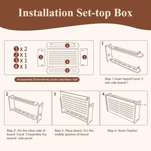 Router Shelf Wall Mount WiFi Router Box Hider Modem Cover with Cable Management Power Strip Organizer Storage Box Multiple Cable Holes (White) in Kuwait