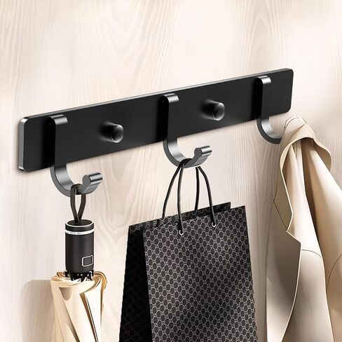Coat Rack Wall Mount, Heavy Duty Wall Hooks for Hanging Coats, Hats | Wall Mounted Coat Hanger for Entryway, Bathroom, Mudroom, Bedroom in Saudi Arabia
