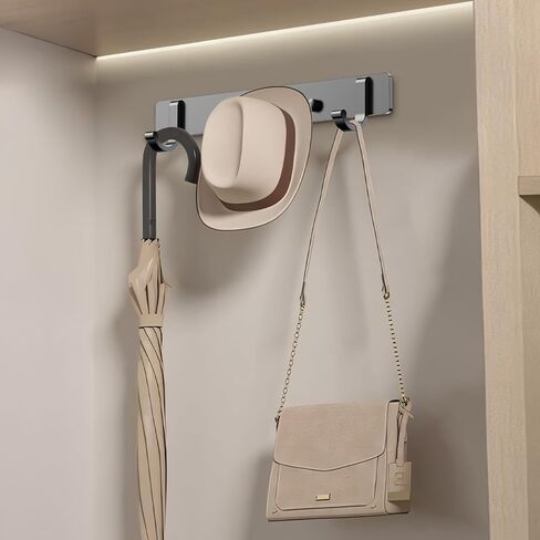 Coat Rack Wall Mount, Heavy Duty Wall Hooks for Hanging Coats, Hats | Wall Mounted Coat Hanger for Entryway, Bathroom, Mudroom, Bedroom in Saudi Arabia