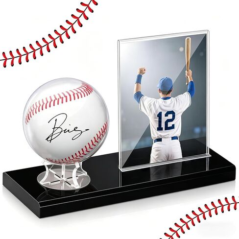Baseball Display Case, Baseball Card Display Case, Acrylic Baseball Holder Display Case Baseball Case Display for Balls Centerpieces Protector Memorabilia Showcase for Official Size Baseball Tennis in Kuwait
