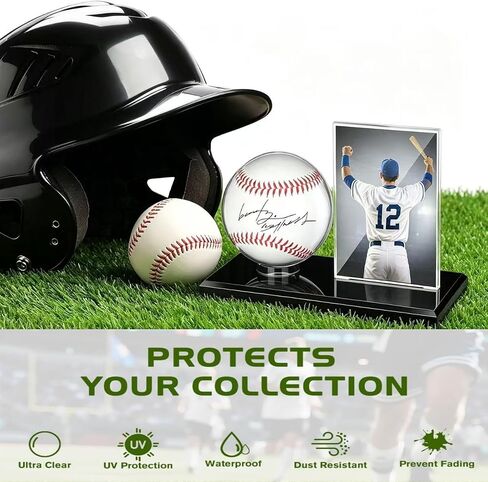 Baseball Display Case, Baseball Card Display Case, Acrylic Baseball Holder Display Case Baseball Case Display for Balls Centerpieces Protector Memorabilia Showcase for Official Size Baseball Tennis in Kuwait