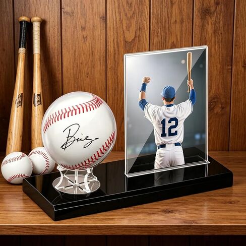 Baseball Display Case, Baseball Card Display Case, Acrylic Baseball Holder Display Case Baseball Case Display for Balls Centerpieces Protector Memorabilia Showcase for Official Size Baseball Tennis in Kuwait