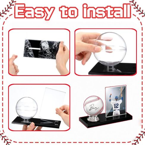 Baseball Display Case, Baseball Card Display Case, Acrylic Baseball Holder Display Case Baseball Case Display for Balls Centerpieces Protector Memorabilia Showcase for Official Size Baseball Tennis in Kuwait