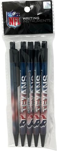 Pro Specialties Group NFL Houston Texans 5-Pack Retractable Click Pens- Great Stocking Suffers and Party Favors in Kuwait